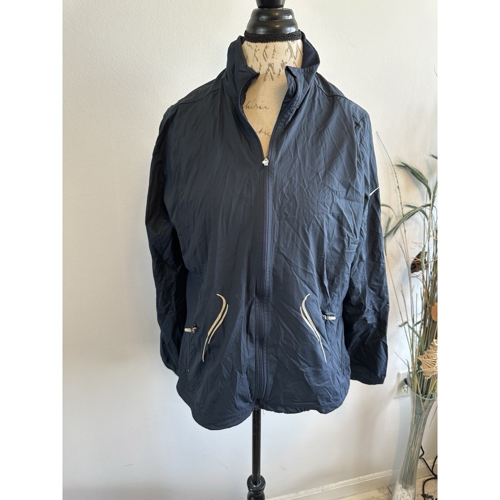 Vintage Nike‎ Jacket Women XL Blue Team Full Zip Dry Fit Lightweight